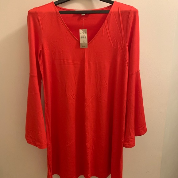 BRAND NEW Beautiful Red/orange swing dress by LOFT - Picture 2 of 6